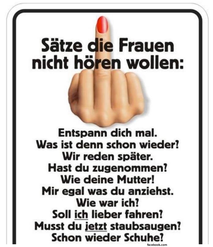 Sätze, die Frauen nicht hören wollen