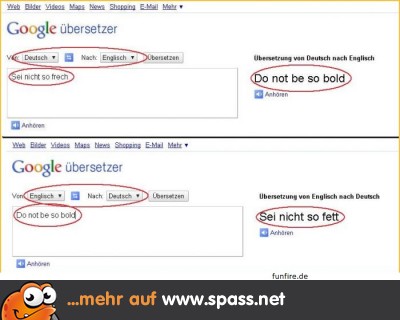 lustige Google Übersetzung