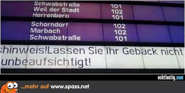 Gebaeck nicht unbaufsichtigt lassen