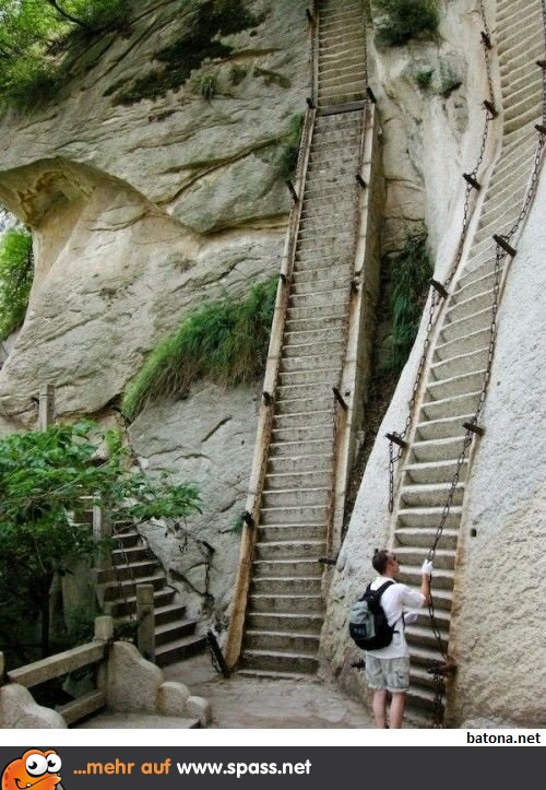 Steile Treppe