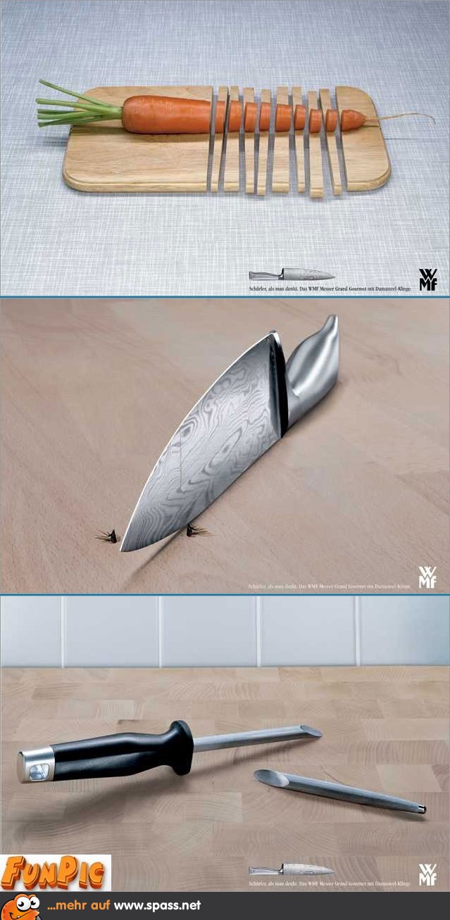 Dieses Messer schneidet alles! Lustige Bilder auf