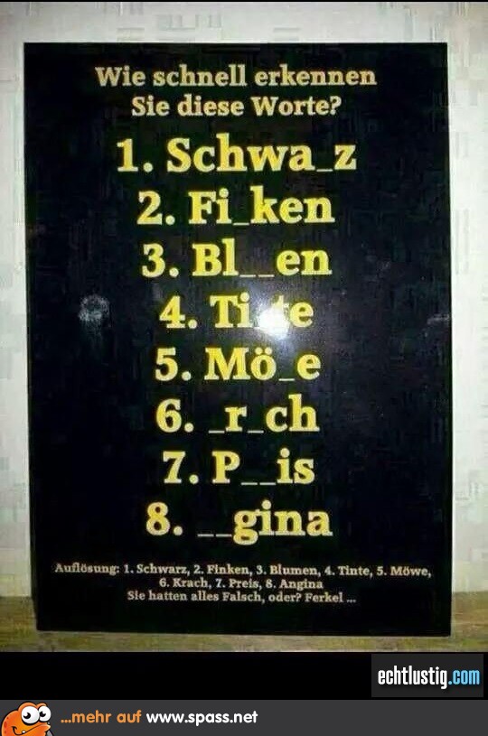 Einfaches Rätsel oder? Lustige Bilder auf