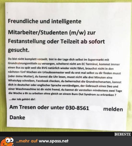 Ehrliche Stellenanzeige Lustige Bilder auf
