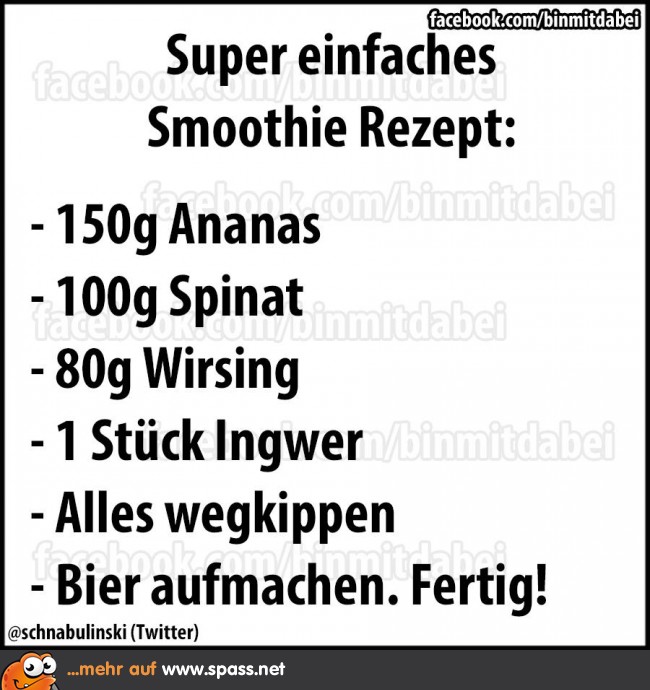 Smoothie Rezept Lustige Bilder auf