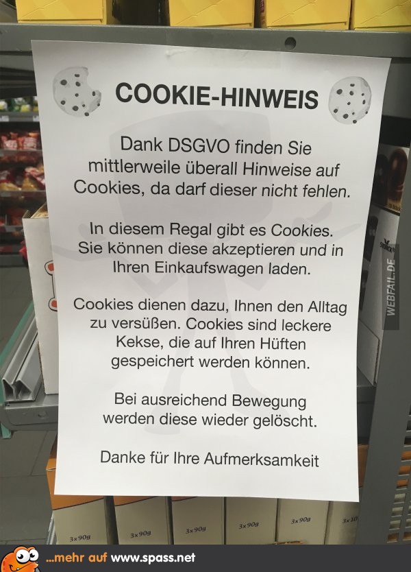CookieHinweis Lustige Bilder auf