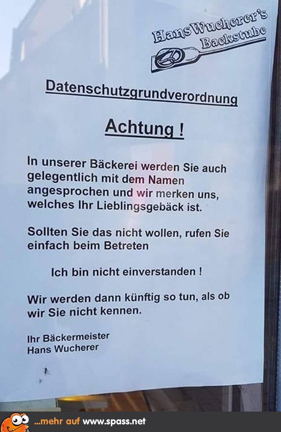 Achtung Datenschutz! Lustige Bilder auf
