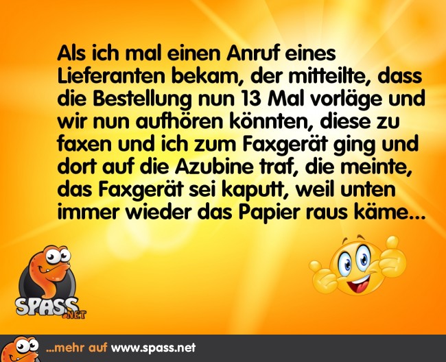 Bestellung per Fax Lustige Bilder auf