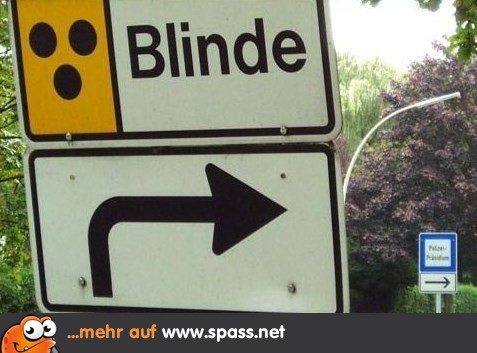 Blinde bitte abbiegen Lustige Bilder auf