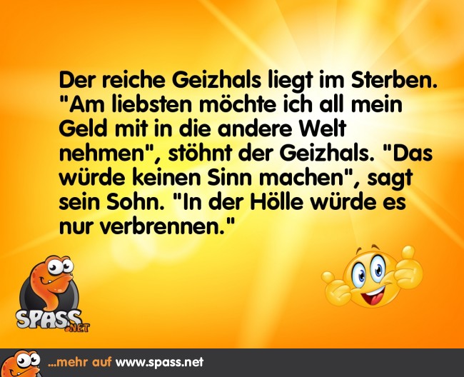 Der reiche Geizhals Lustige Bilder auf