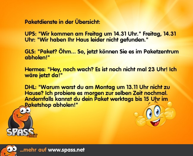 PaketdienstÜbersicht Lustige Bilder auf