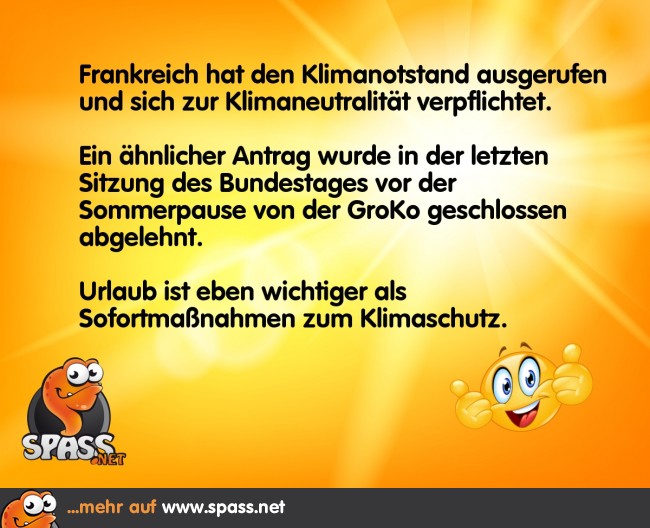 Lieber Urlaub als Klima Lustige Bilder auf