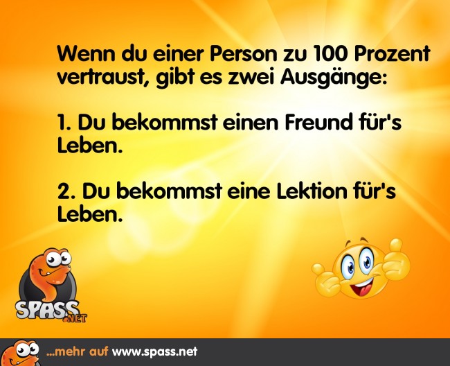 100 Prozent Vertrauen Lustige Bilder auf