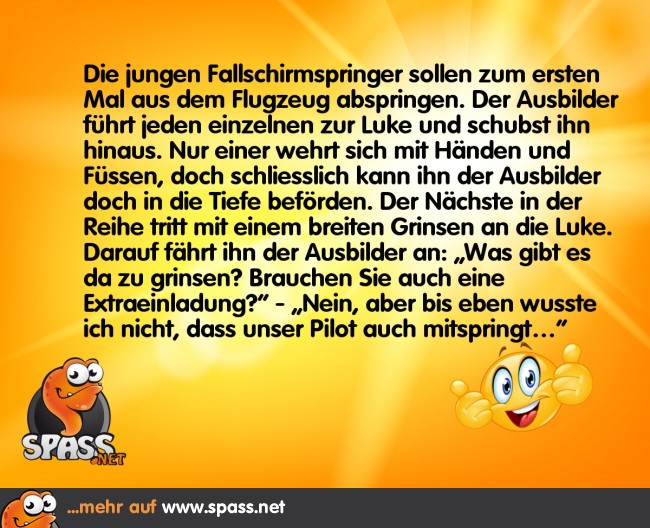 Der ungewollte Fallschirmsprung Lustige Bilder auf