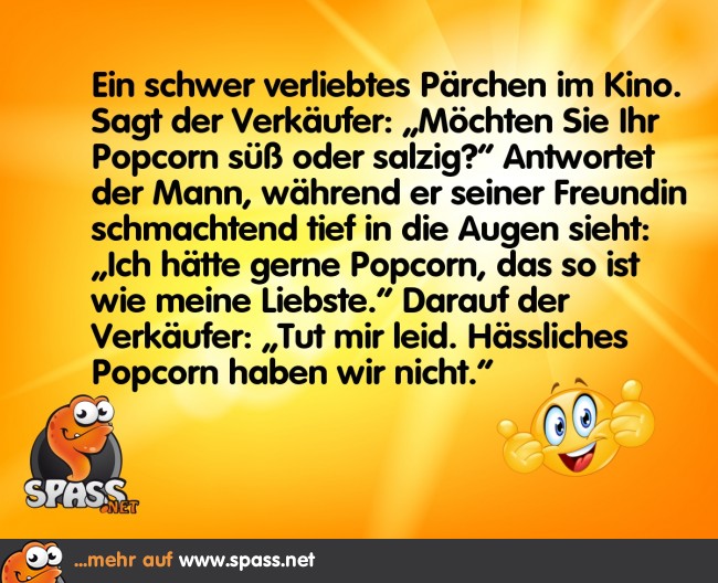 Popcorn für schwer Verliebte Lustige Bilder auf
