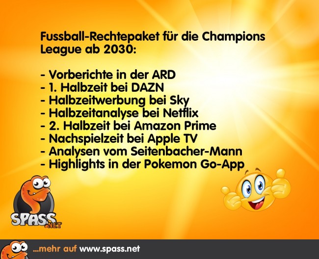 Rechtepaket für die Champions League Lustige Bilder auf