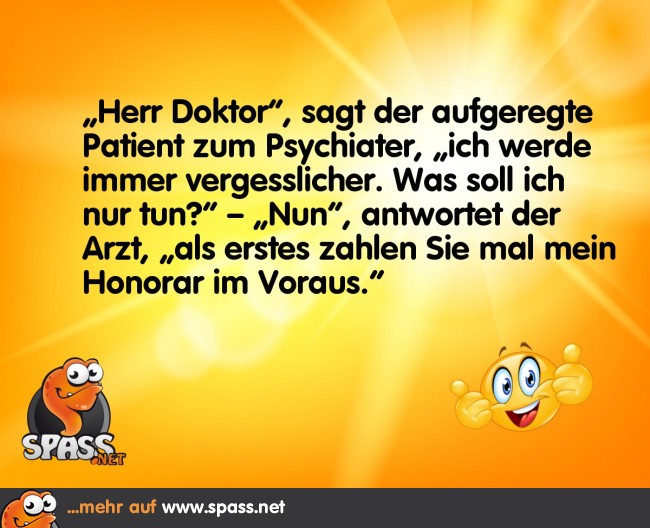 Der vergessliche Patient Lustige Bilder auf