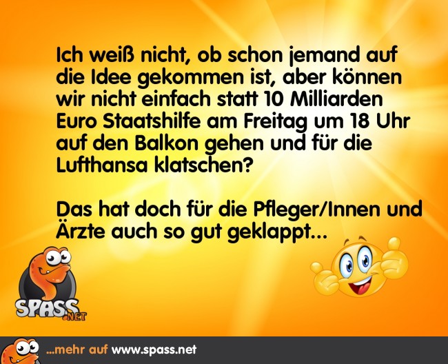 Klatschen für die Lufthansa Lustige Bilder auf