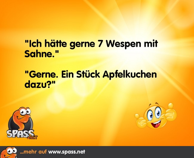 Wespen mit Sahne Lustige Bilder auf