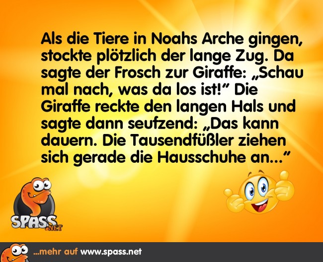 Schlange an der Arche Lustige Bilder auf