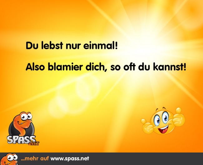Du lebst nur einmal! Lustige Bilder auf