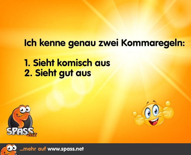 Zwei gültige Kommaregeln Lustige Bilder auf