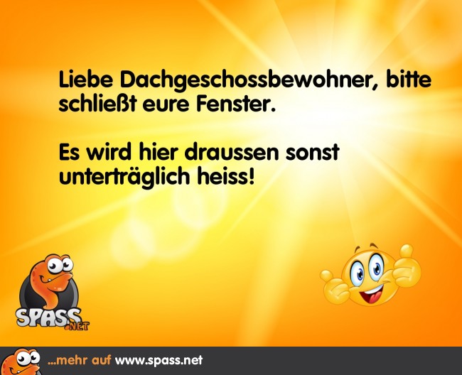 Die Hitze kommt nach draussen Lustige Bilder auf