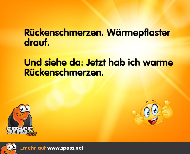 Warmer Rücken Lustige Bilder auf