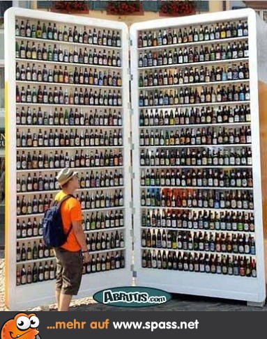Riesen-Kühlschrank mit Bier