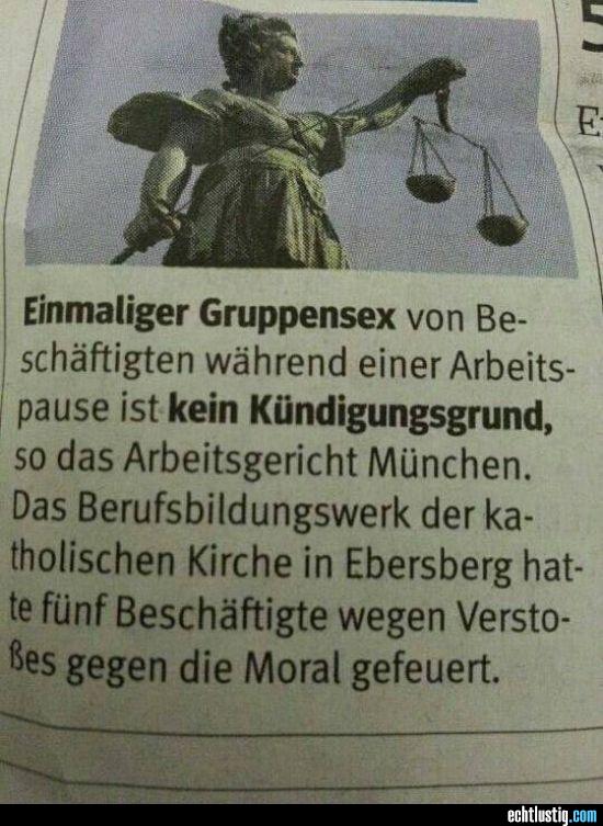 Gruppensex kein Kündigungsgrund