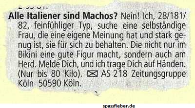 Kontaktanzeige von Macho