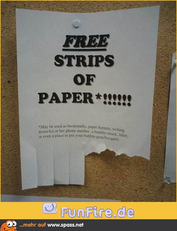 Gratis Abreißzettel