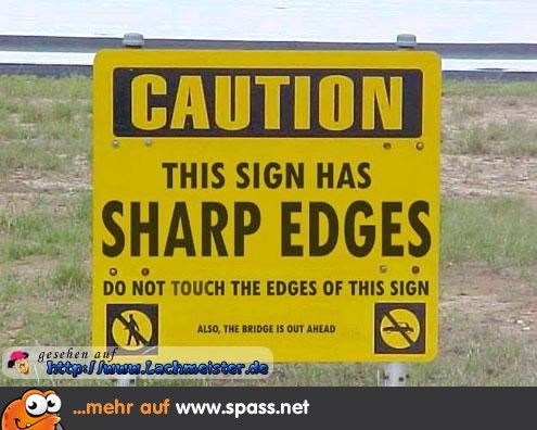Warnung vor dem Schild