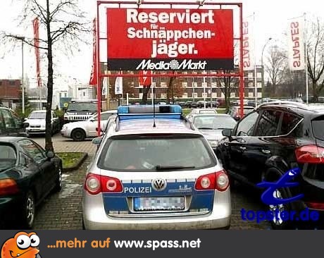 Okay Schnäppchen, Hände hinter den Kopf!