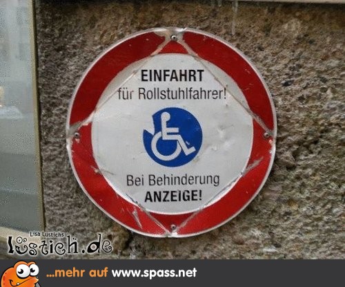Rollstuhlfahrer Schild