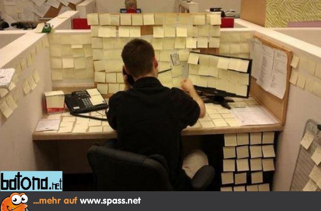 Zettel im Büro