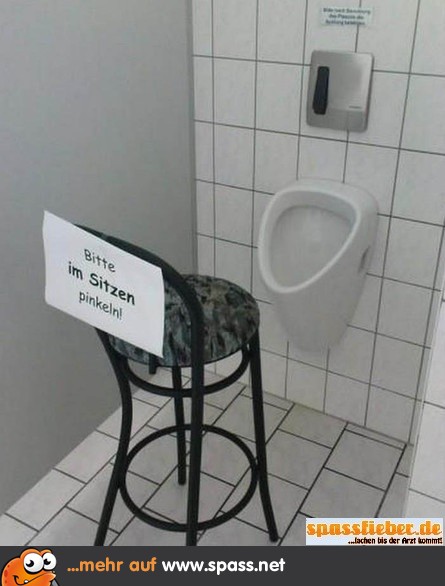 Bitte im Sitzen pinkeln! Lustige Bilder auf