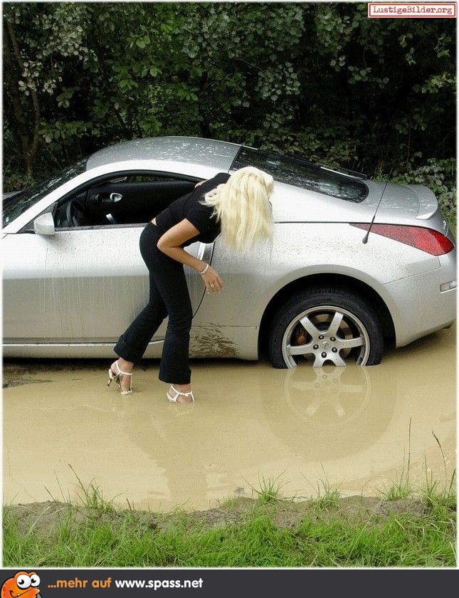 Blondine Panne Auto