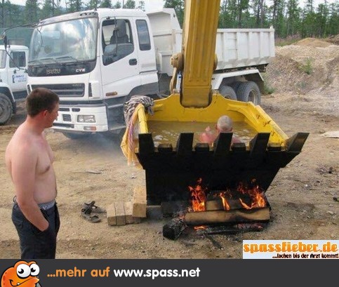 heißes Bad Baustelle
