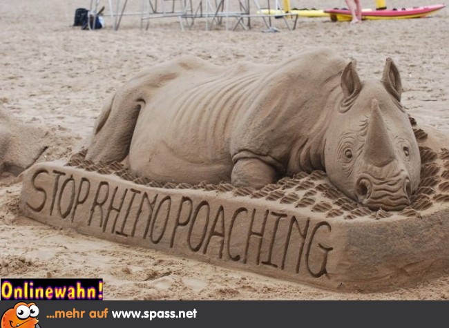 Nashorn Sandkunst