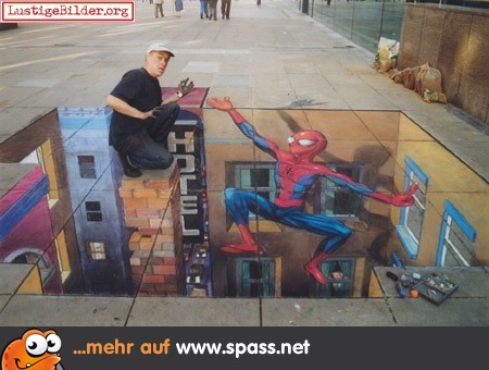 Straßenkunst Spiderman