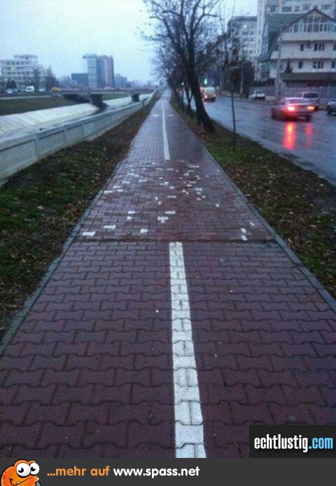 Radweg verrückt durcheinander