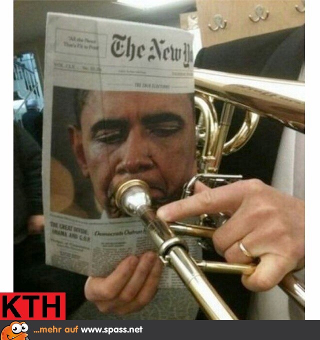 Obama Trompete Zeitung