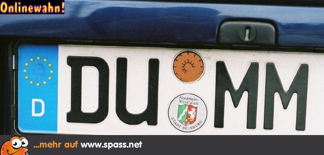 KFZ Kennzeichen Dumm