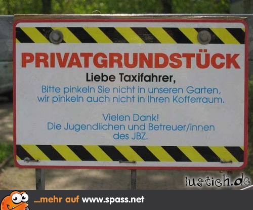 Taxi nicht Pinkeln