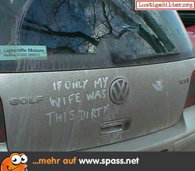 dreckige Autotür aber nicht Frau