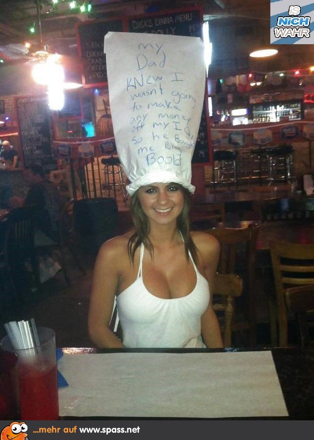 große Brüste Papierhut