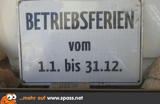 Betriebsferien Lustige Bilder auf