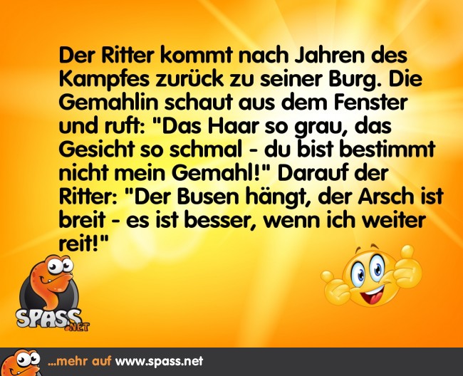 Die Heimkehr des Ritters Lustige Bilder auf