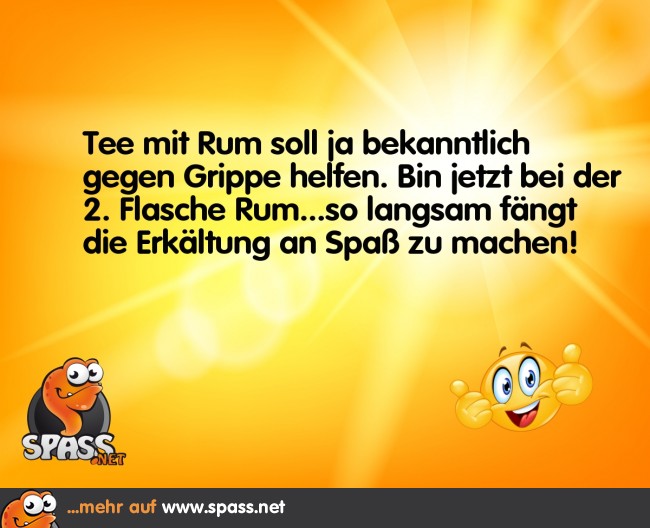 Wenn Erkältung anfängt Spaß zu machen Lustige Bilder auf