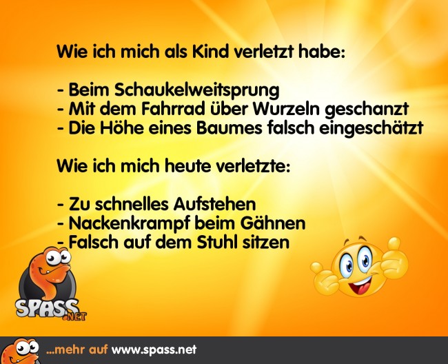 Verletzungen früher und heute Lustige Bilder auf